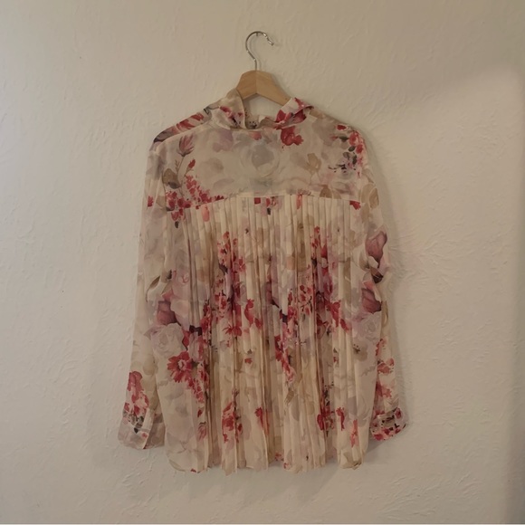 Chaps Floral Sheer Blouse 1X with tags - Picture 2 of 3
